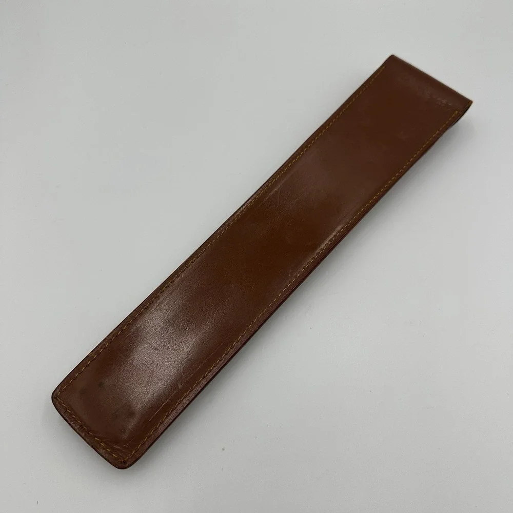Vintage Micronta No. 150 Bamboo Slide Rule & Leather Case Made In Japan